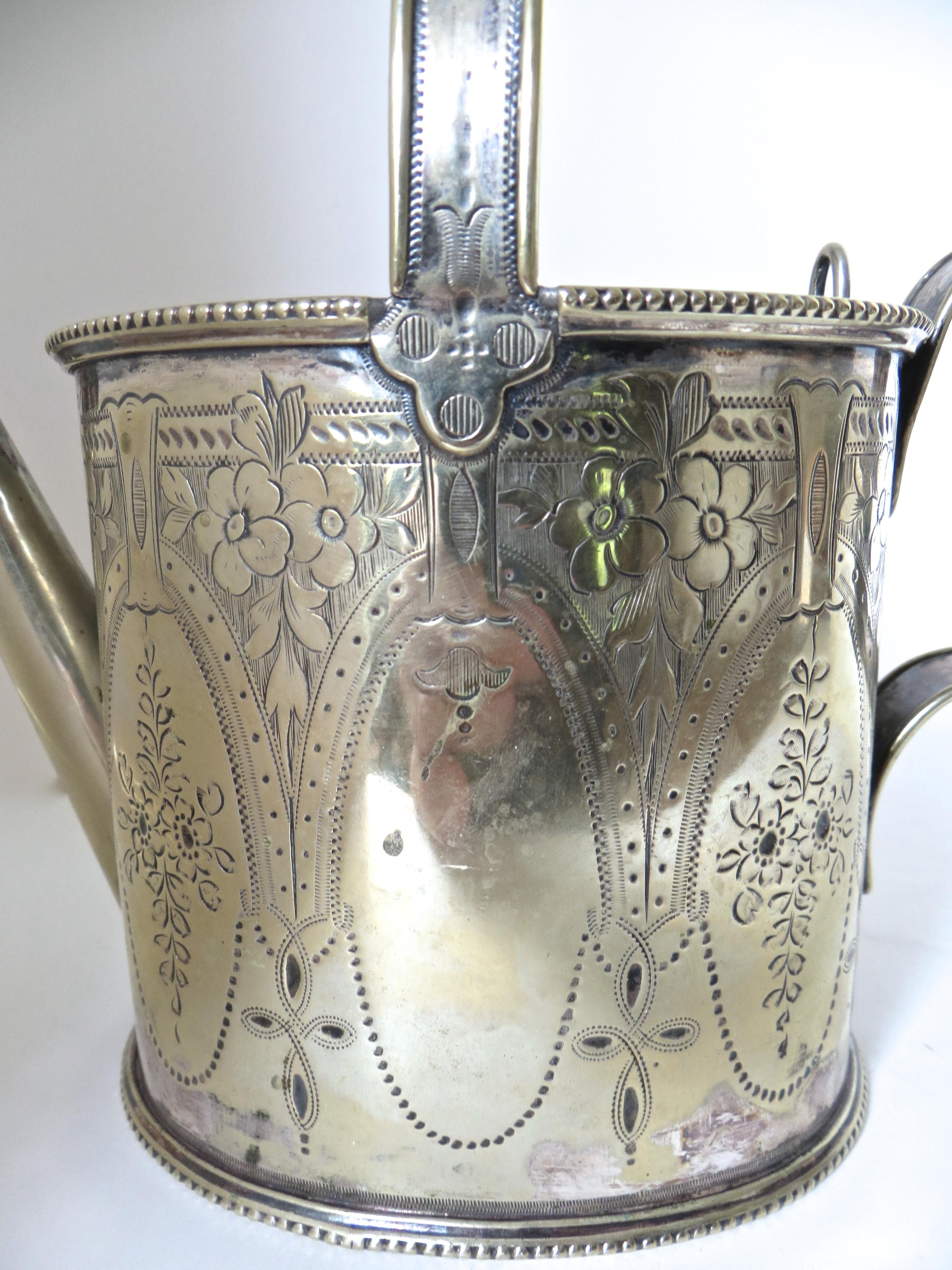 Regadera inglesa victoriana chapada en plata Circa 1895 Victoriano en venta
