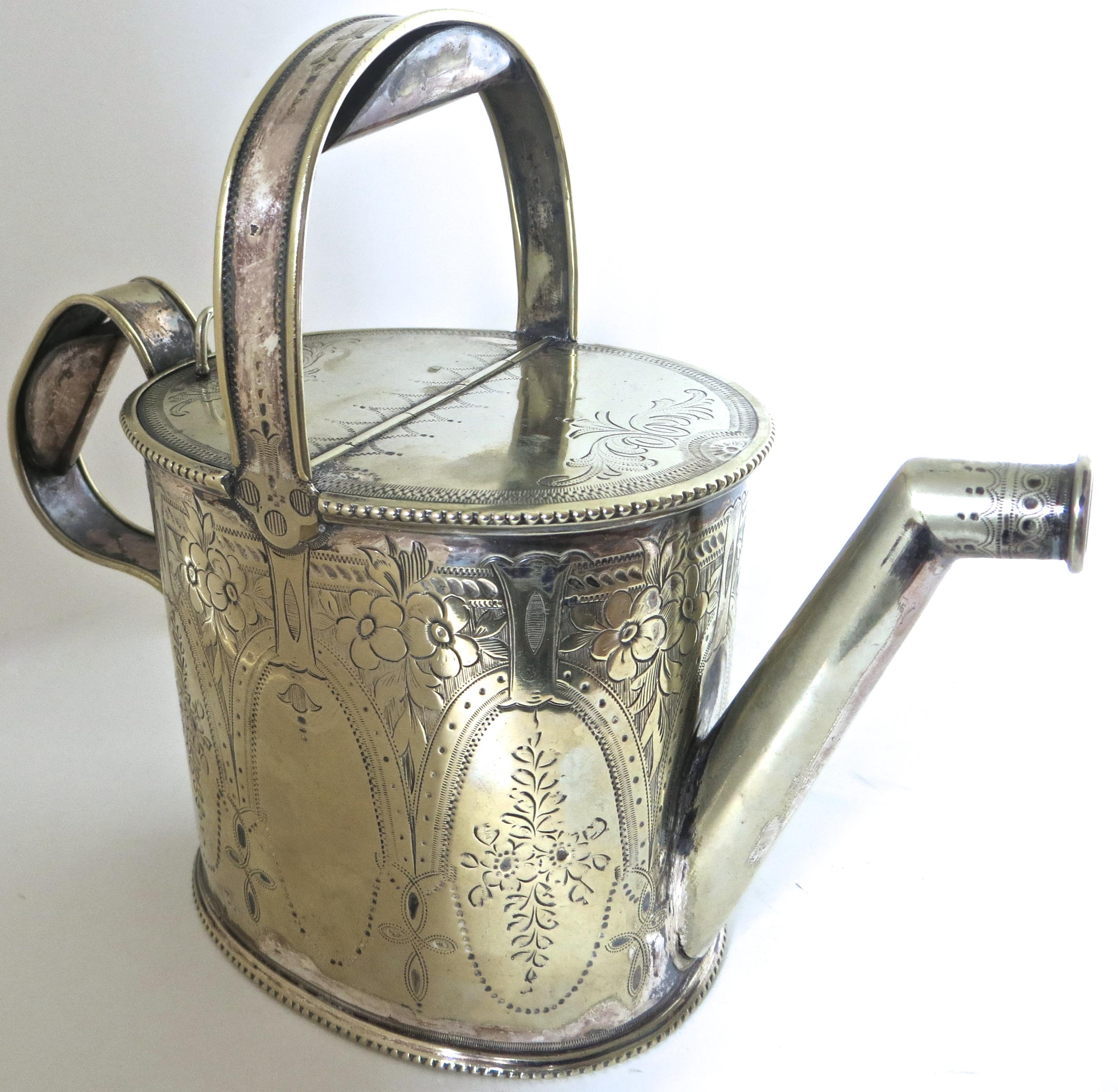 Regadera inglesa victoriana chapada en plata Circa 1895 en venta 1