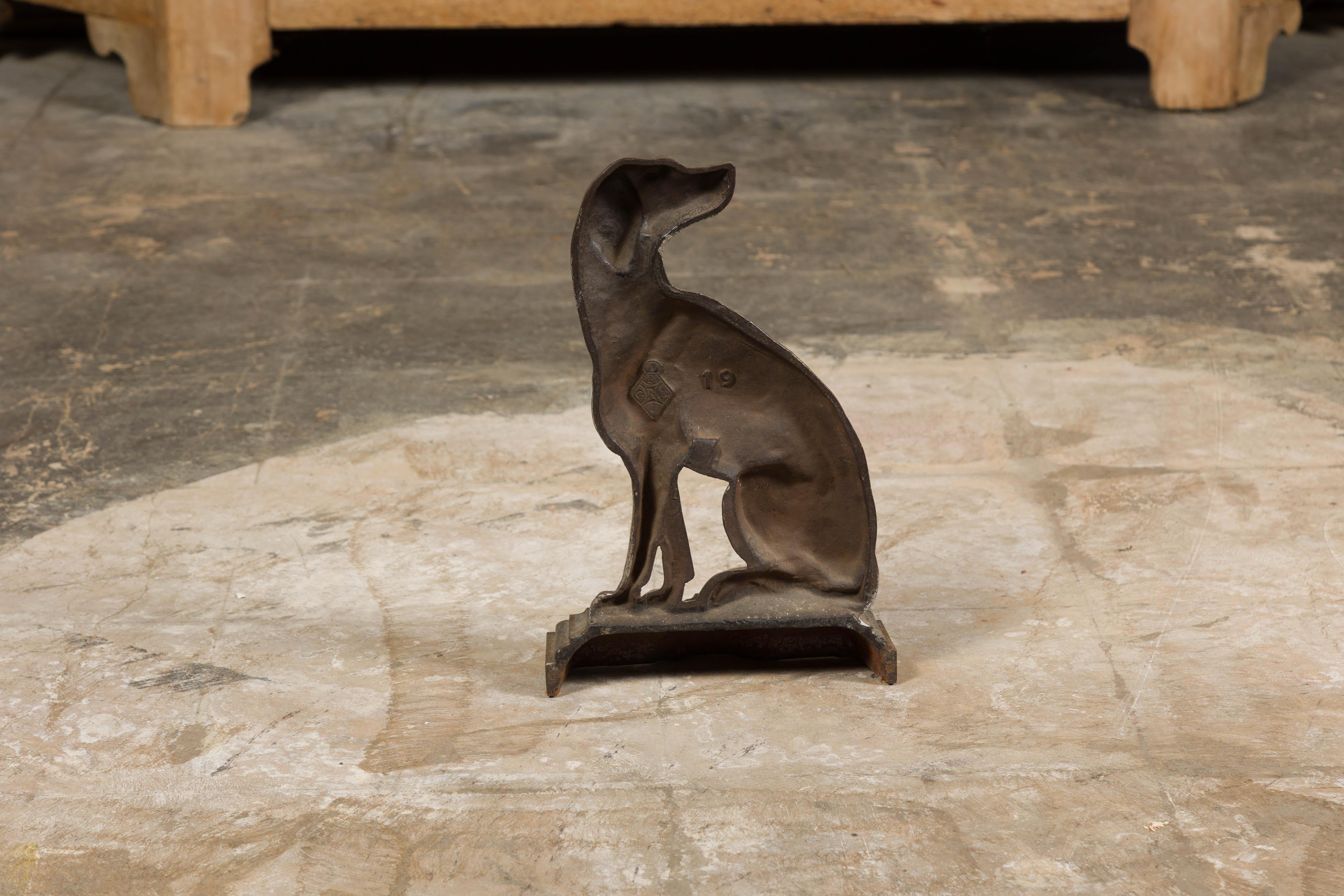 Late Victorian English Silvered Door Stop Depicting a Dog, circa 1880-1900 For Sale 7
