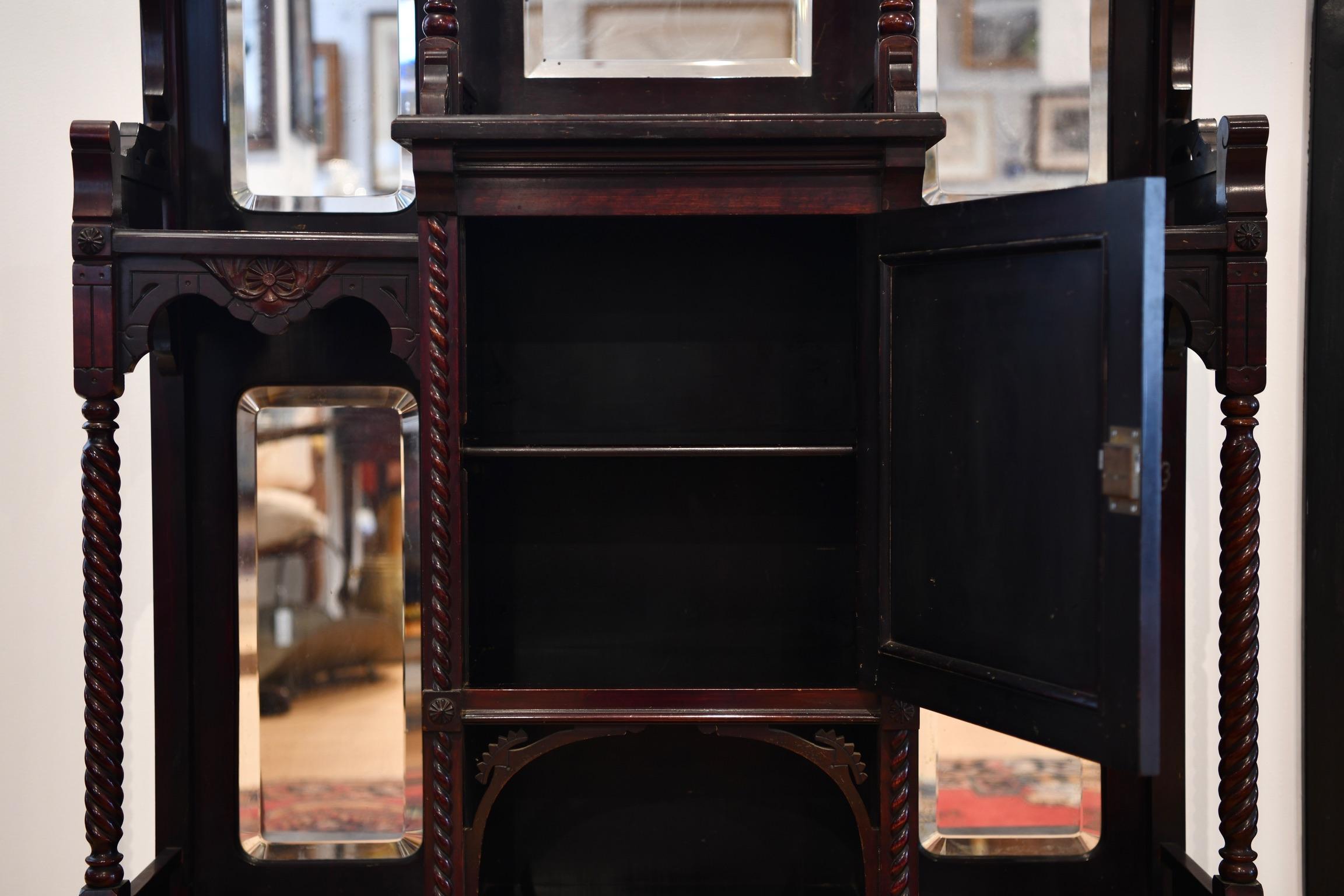 Mirror Late Victorian Entryway Etagere For Sale