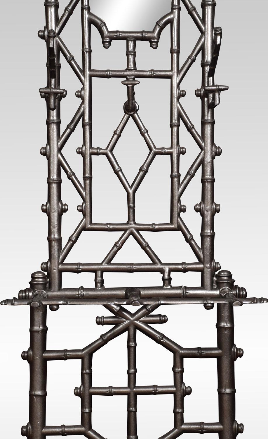 British Late Victorian Faux Bamboo Cast Iron Hall Stand