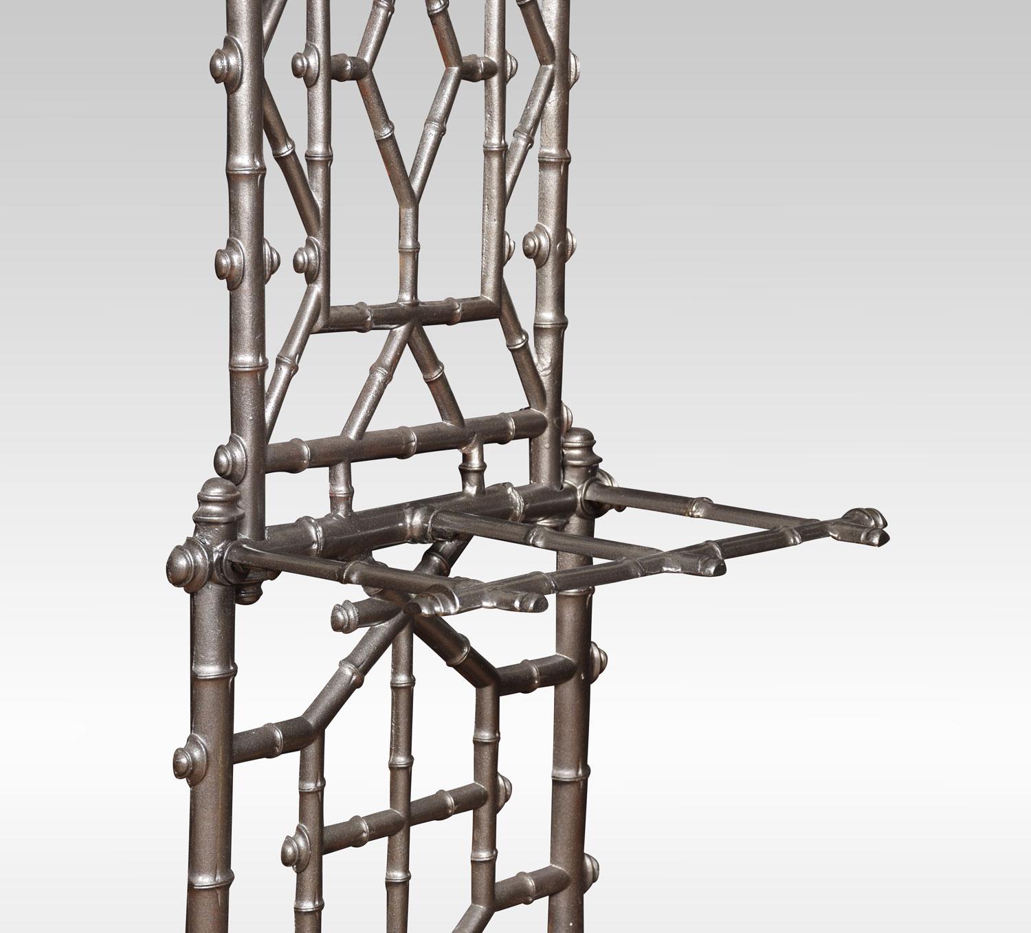 19th Century Late Victorian Faux Bamboo Cast Iron Hall Stand