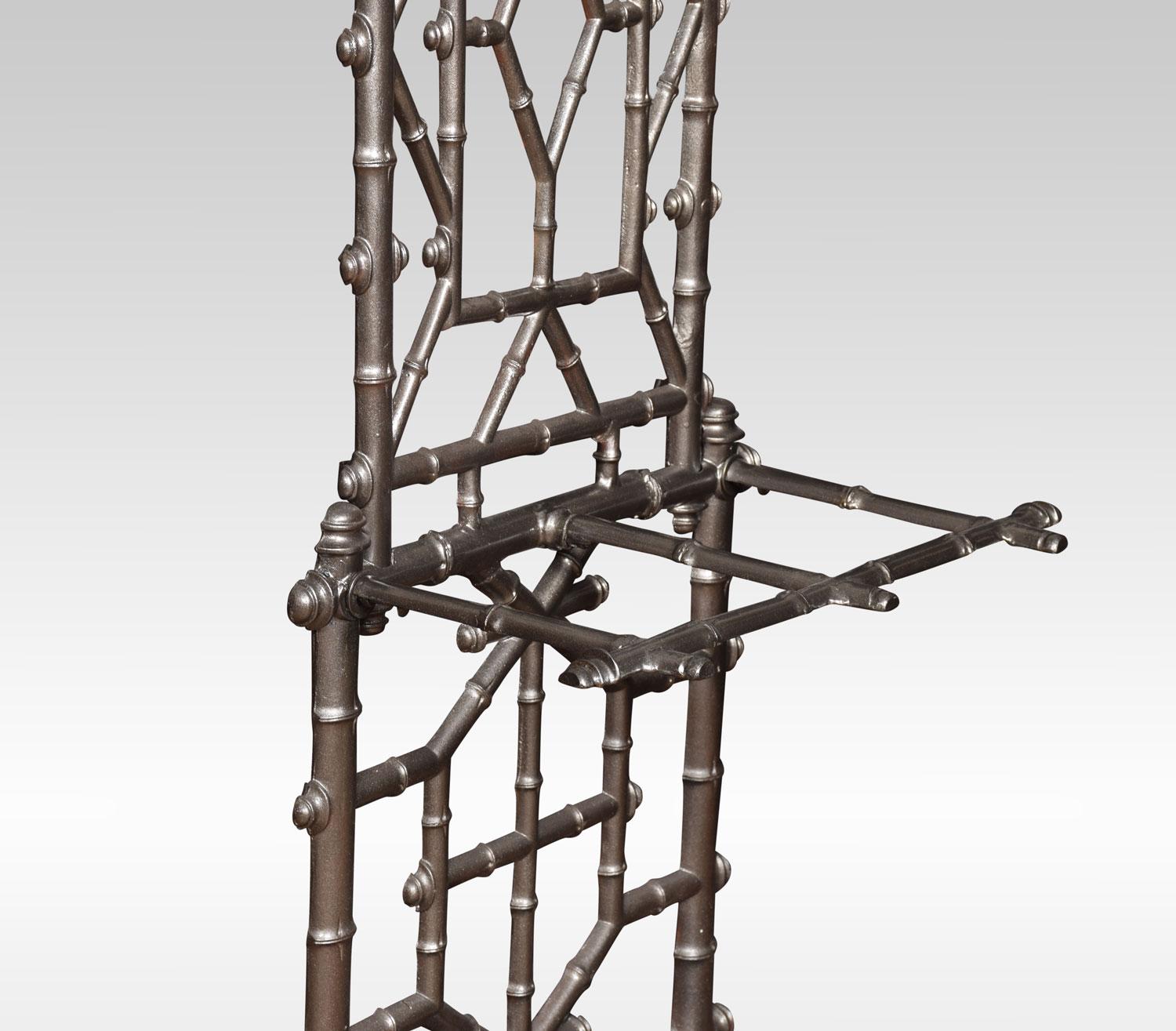 Late Victorian Faux Bamboo Cast Iron Hall Stand 2