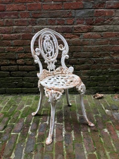 Late Victorian Feather and Scroll Cast Iron Chair