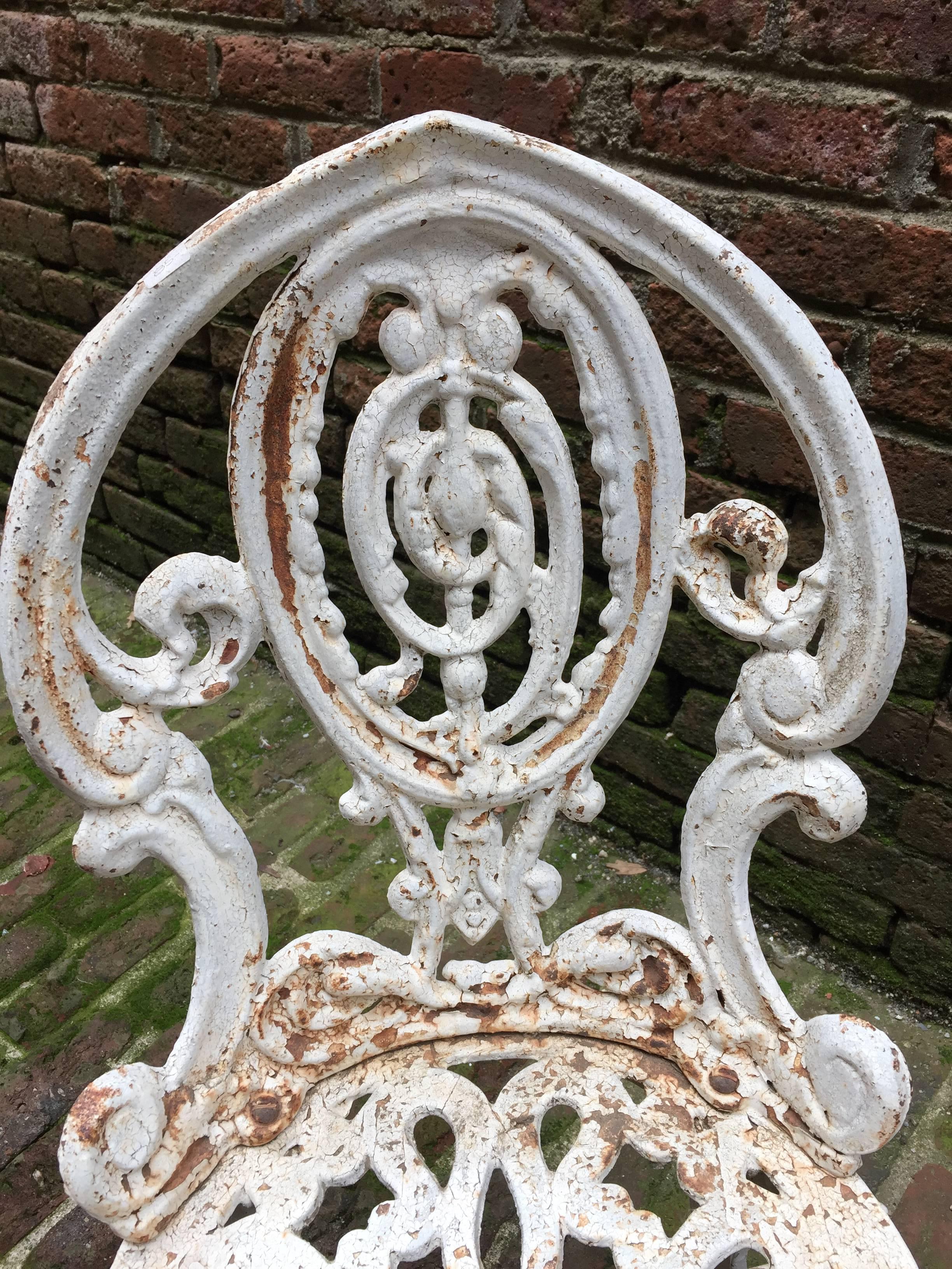 Late Victorian Feather and Scroll Cast Iron Chair 1