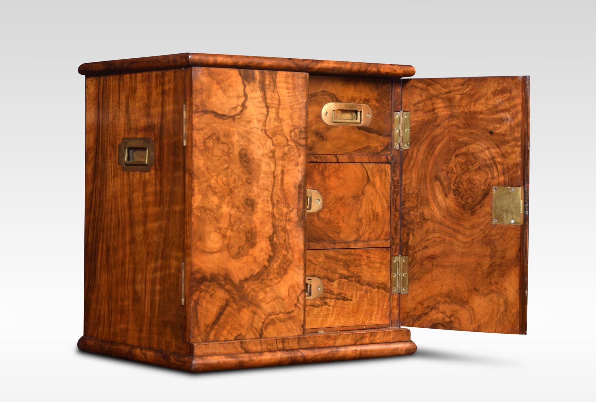 British Late Victorian Figured Walnut Humidor