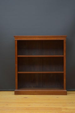 Late Victorian Figured Walnut Open Bookcase