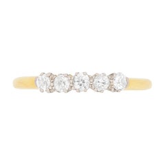 Late Victorian Five-Stone 0.50 Carat Old Cut Diamond Ring, circa 1900s
