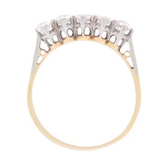 Late Victorian Five-Stone Old Cut Diamond Ring, circa 1900s