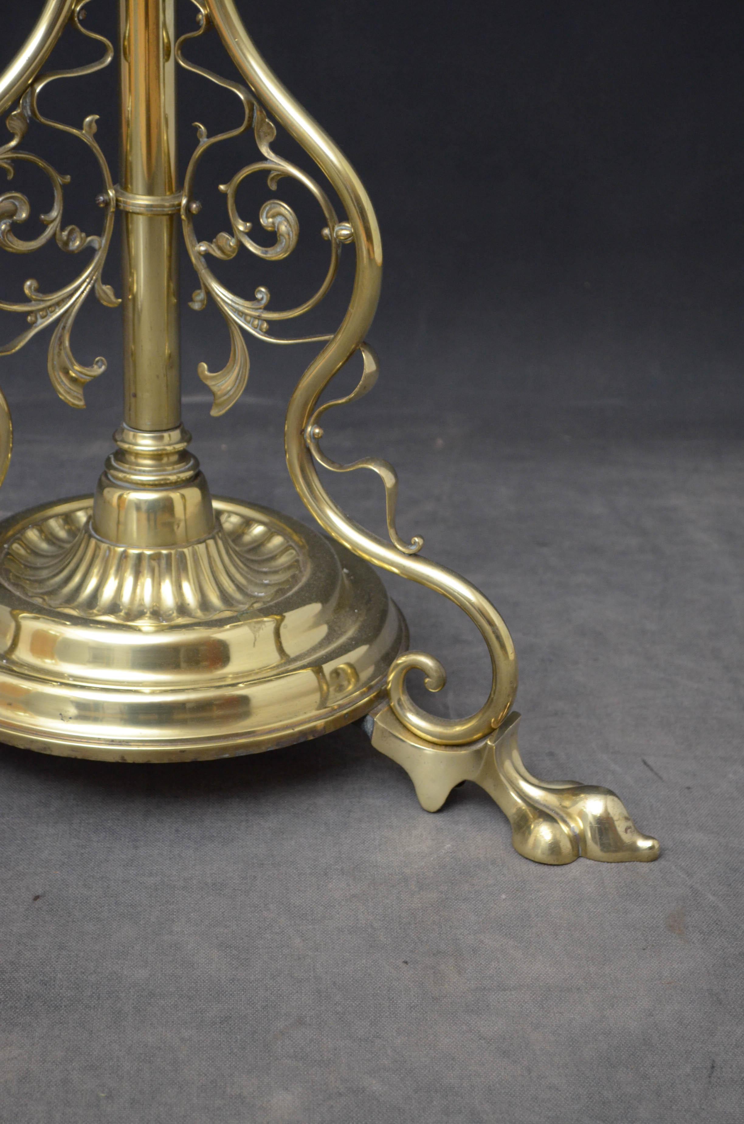 Brass Late Victorian Floor Lamp