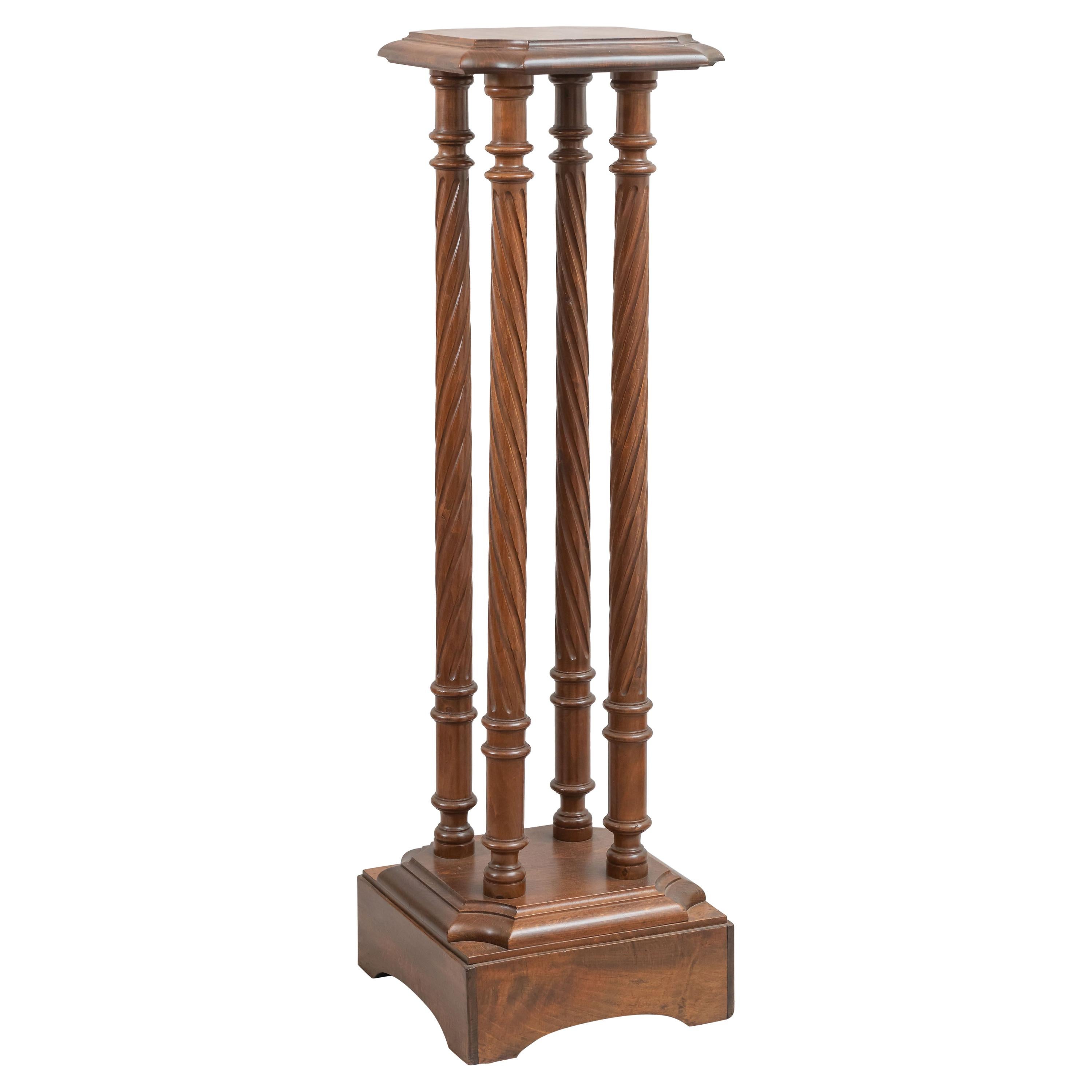 Late Victorian Four Column Mahogany Pedestal For Sale