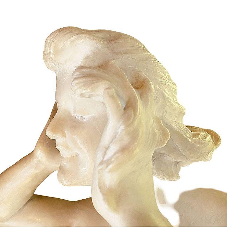 Spätviktorianische französische handgeschnitzte Marmorstatue der Psyche-Göttin in Akt, signiert im Angebot 6
