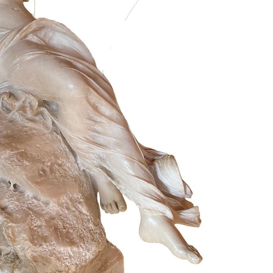 Spätviktorianische französische handgeschnitzte Marmorstatue der Psyche-Göttin in Akt, signiert im Angebot 10