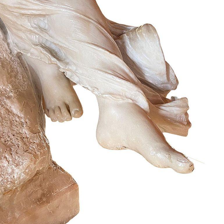 Spätviktorianische französische handgeschnitzte Marmorstatue der Psyche-Göttin in Akt, signiert im Angebot 11