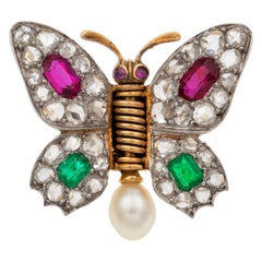 Late Victorian Gem-Set Butterfly Brooch