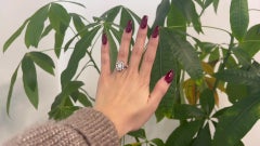 Late Victorian GIA 1.03 Carats Oval Cut Diamond White Gold Cluster Ring