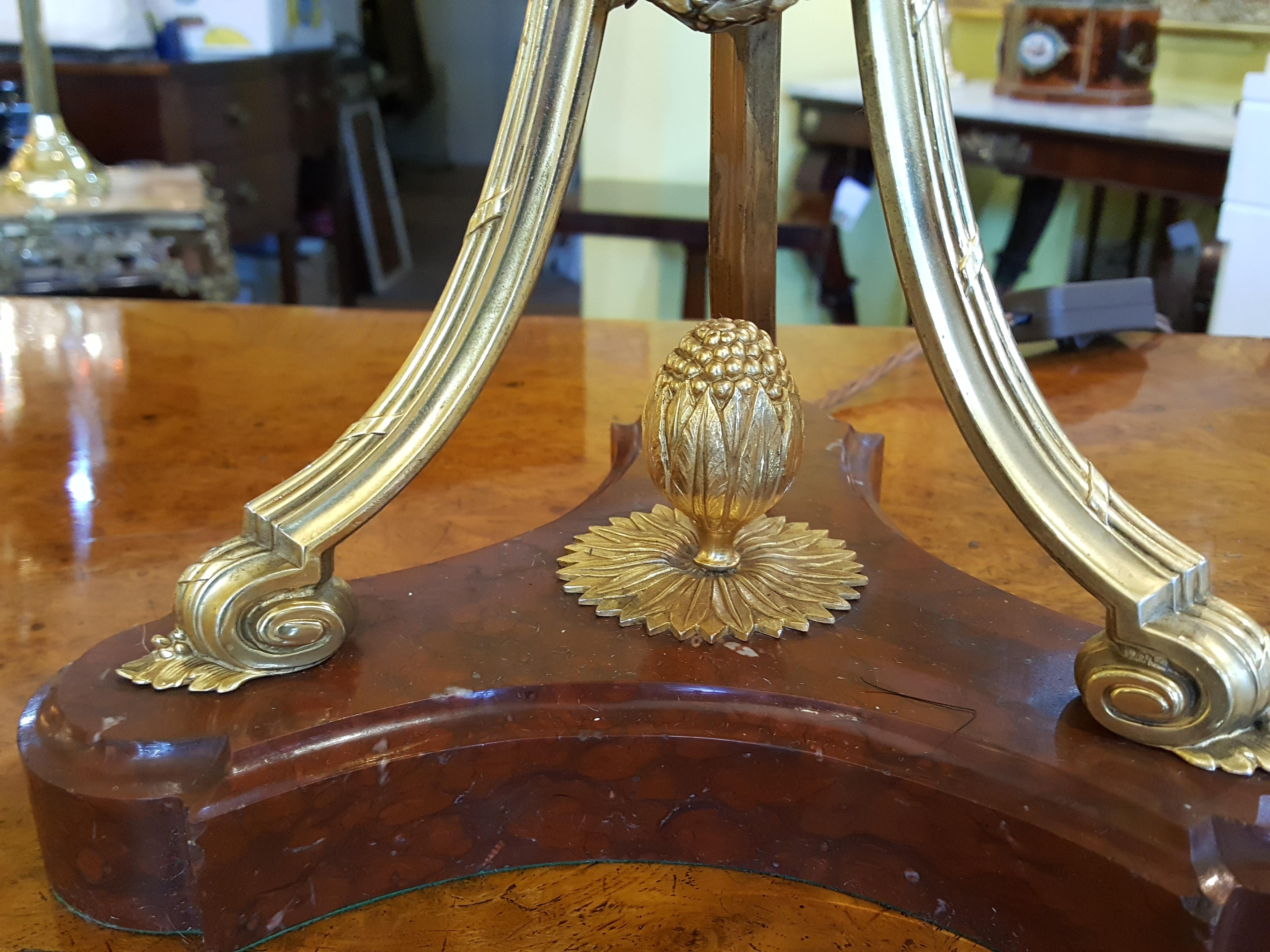 Ormolu Late Victorian Gilt Bronze Adam Style Table Lamp