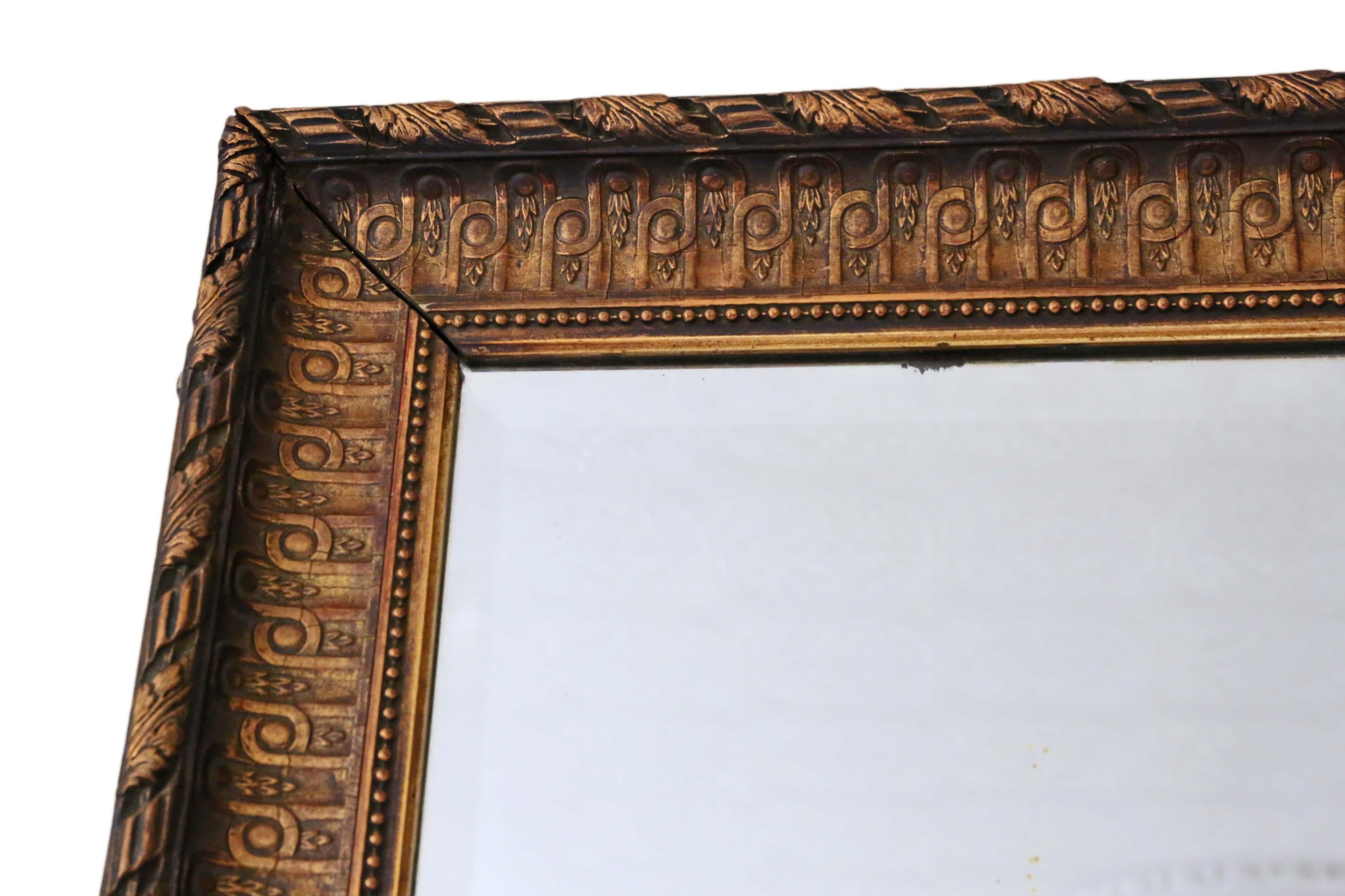 Late Victorian Gilt Wall Mirror Overmantle In Good Condition In Wisbech, Cambridgeshire