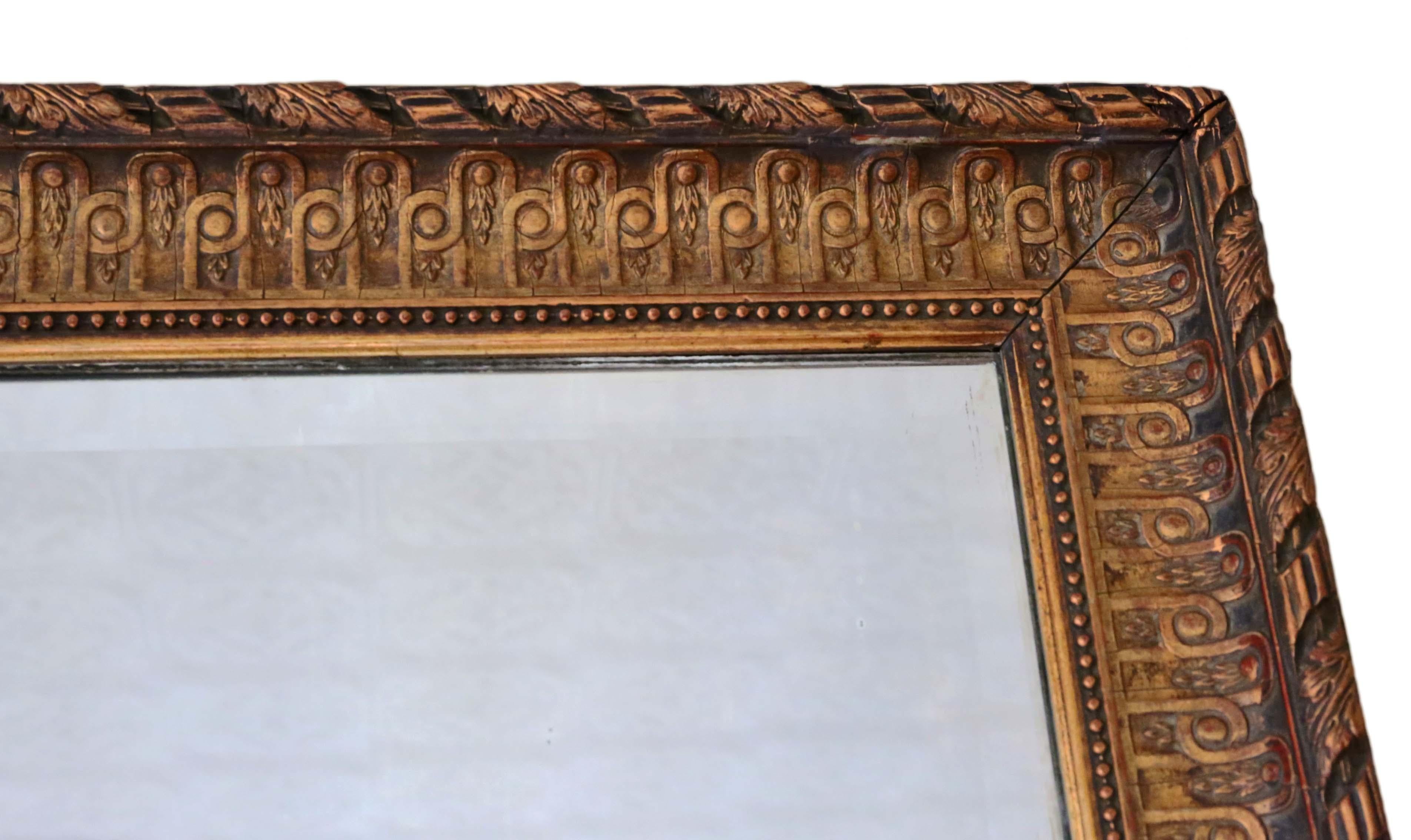 Early 20th Century Late Victorian Gilt Wall Mirror Overmantle
