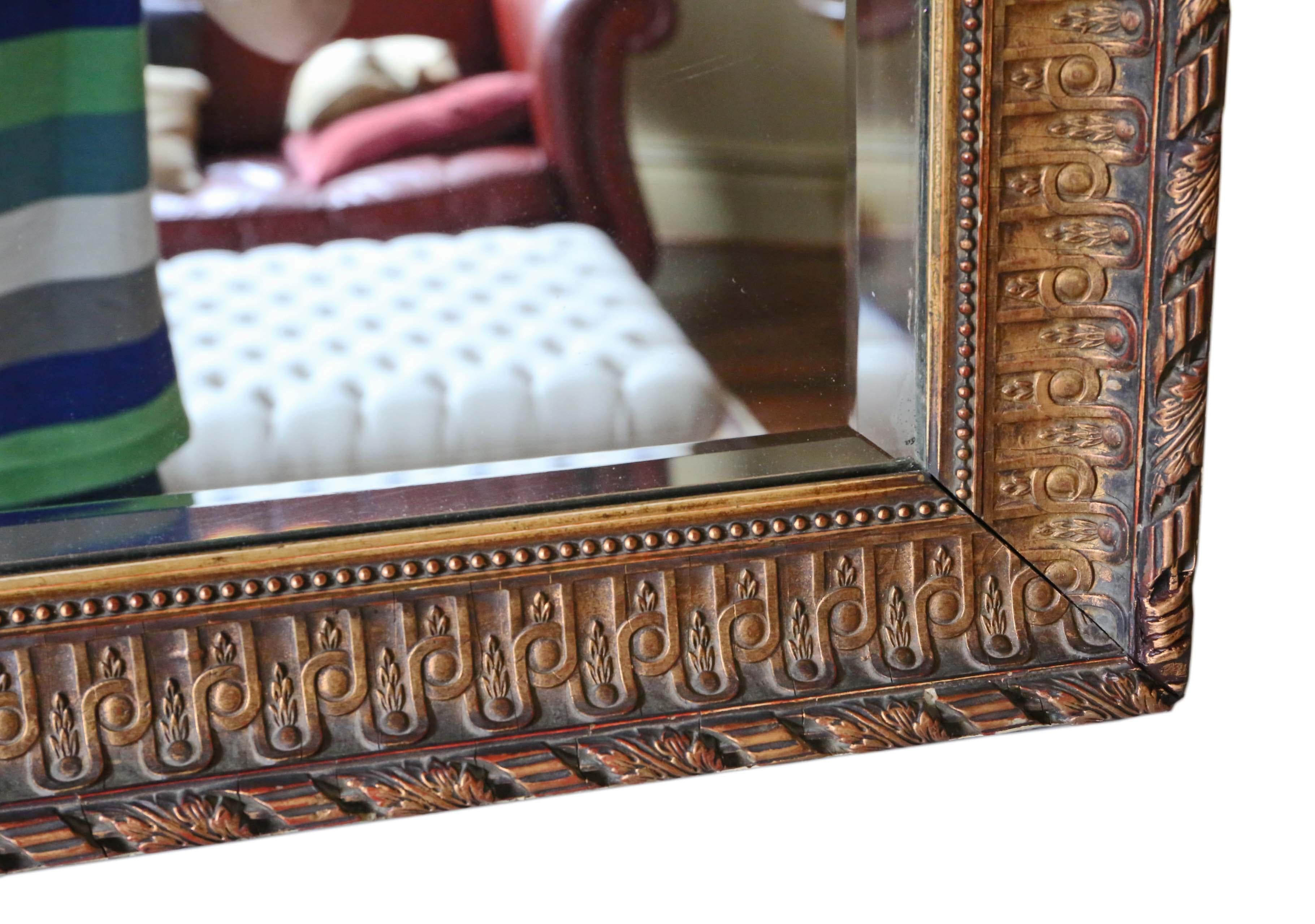 Giltwood Late Victorian Gilt Wall Mirror Overmantle