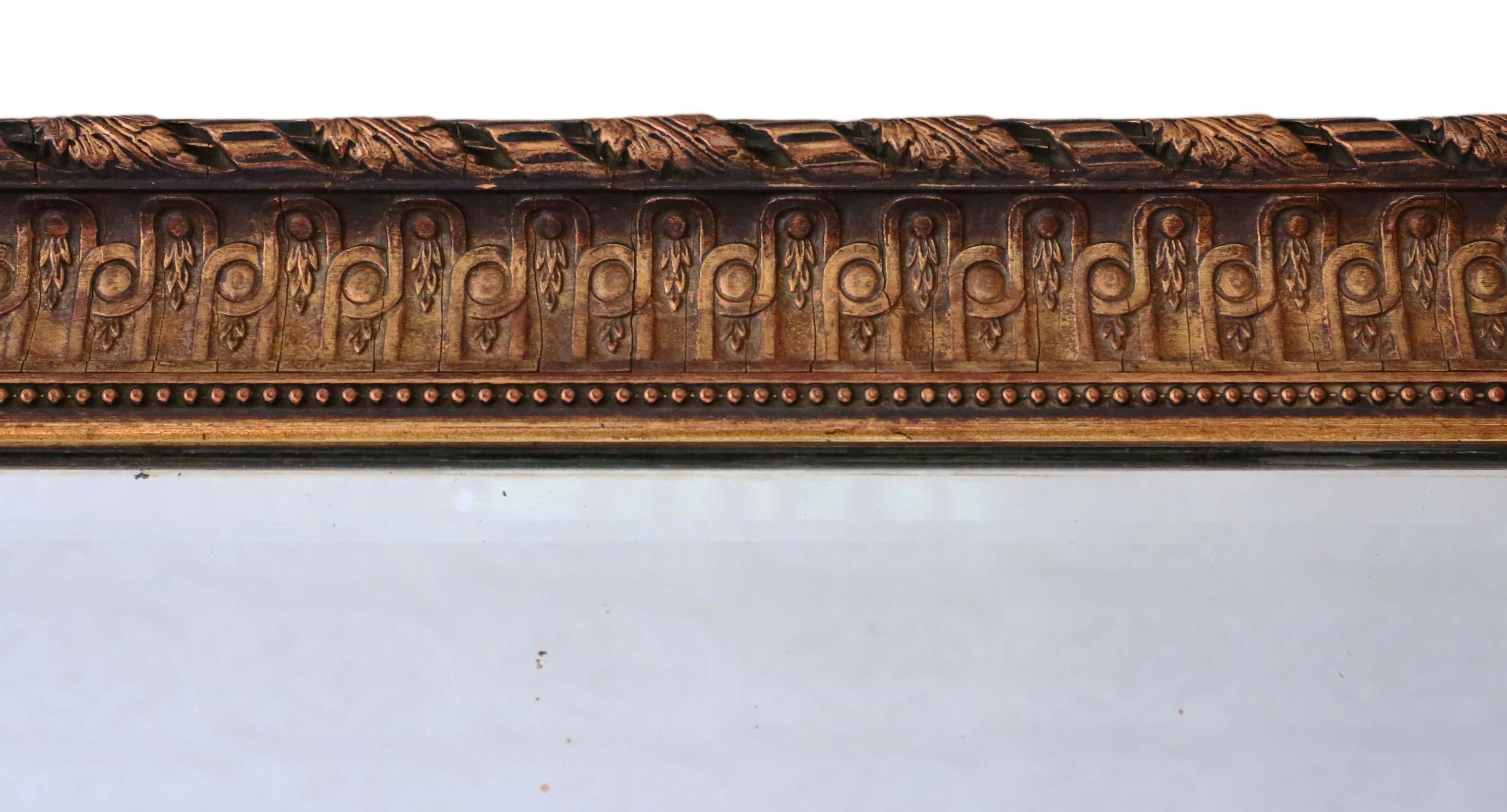 Late Victorian Gilt Wall Mirror Overmantle 1