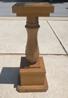 Late Victorian Giltwood Column Pedestal /  Plant Stand
