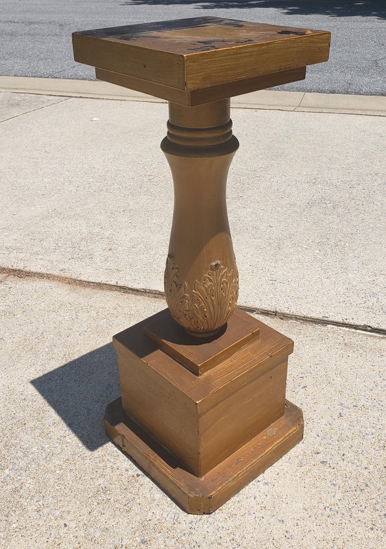 Late Victorian Giltwood Column Pedestal / Plant Stand For Sale at 1stDibs