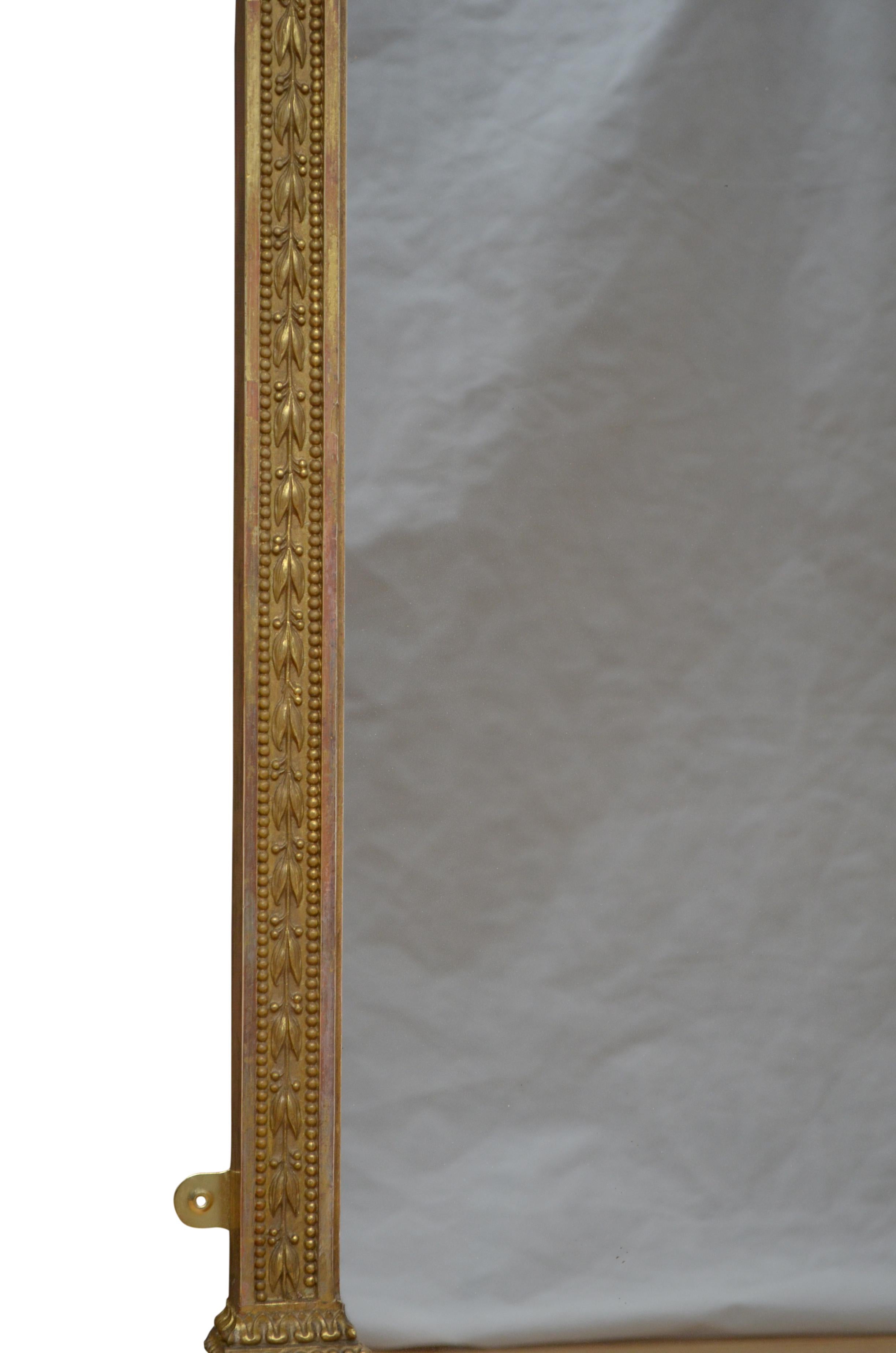Late Victorian Giltwood Wall Mirror In Good Condition In Whaley Bridge, GB