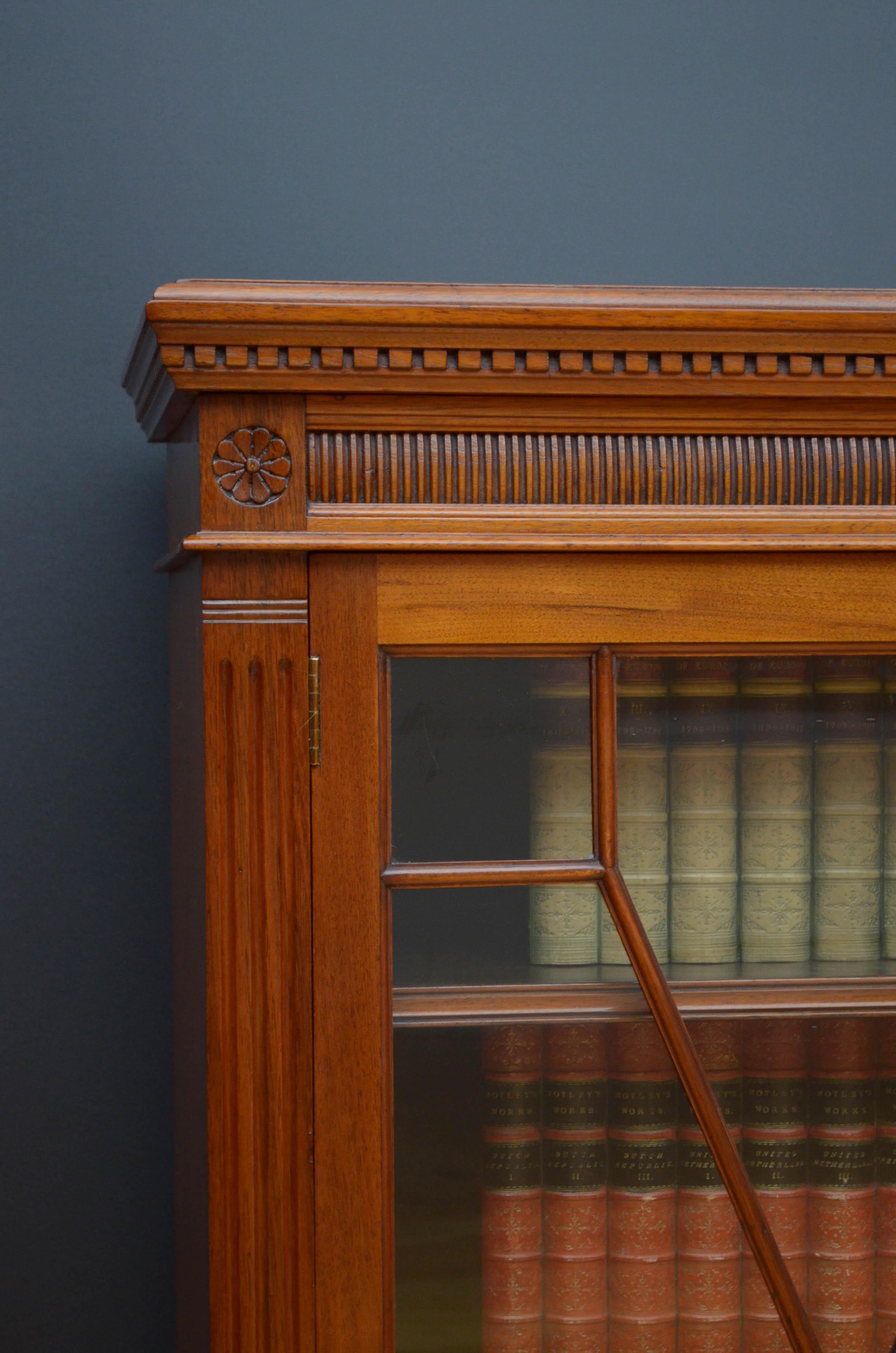 Late Victorian Glazed Bookcase in Walnut 2