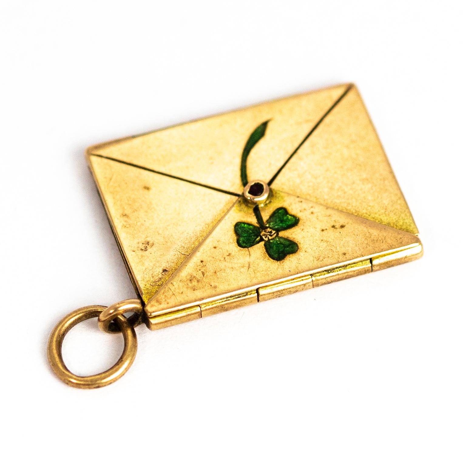 envelope locket necklace