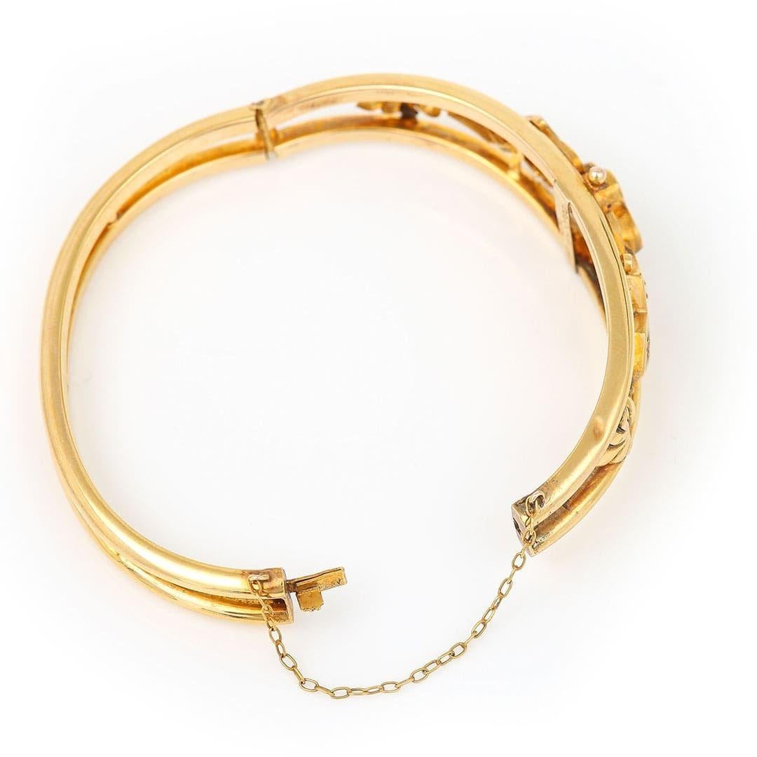 Spätviktorianischer Armreif aus Gold, Rubin und Diamanten, um 1890 4