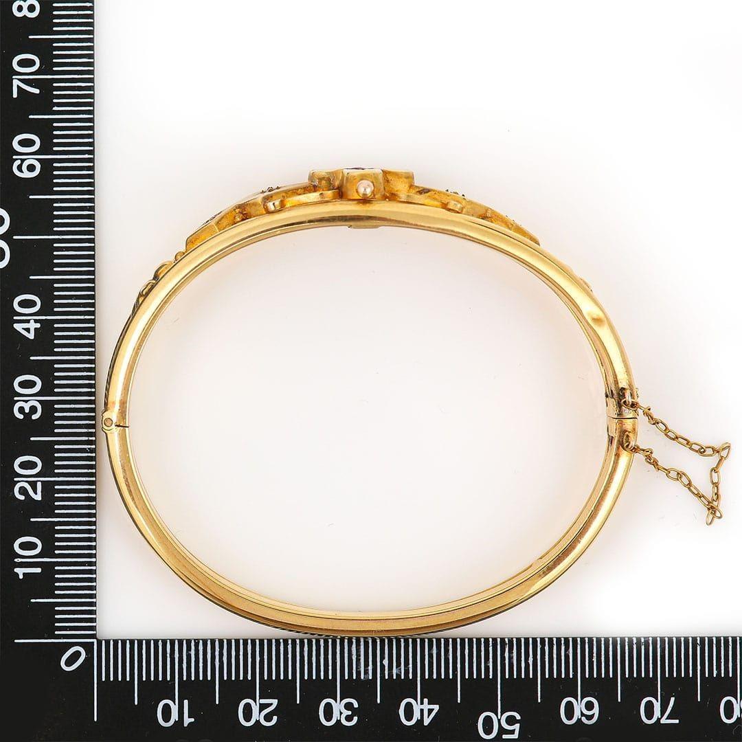 Spätviktorianischer Armreif aus Gold, Rubin und Diamanten, um 1890 7