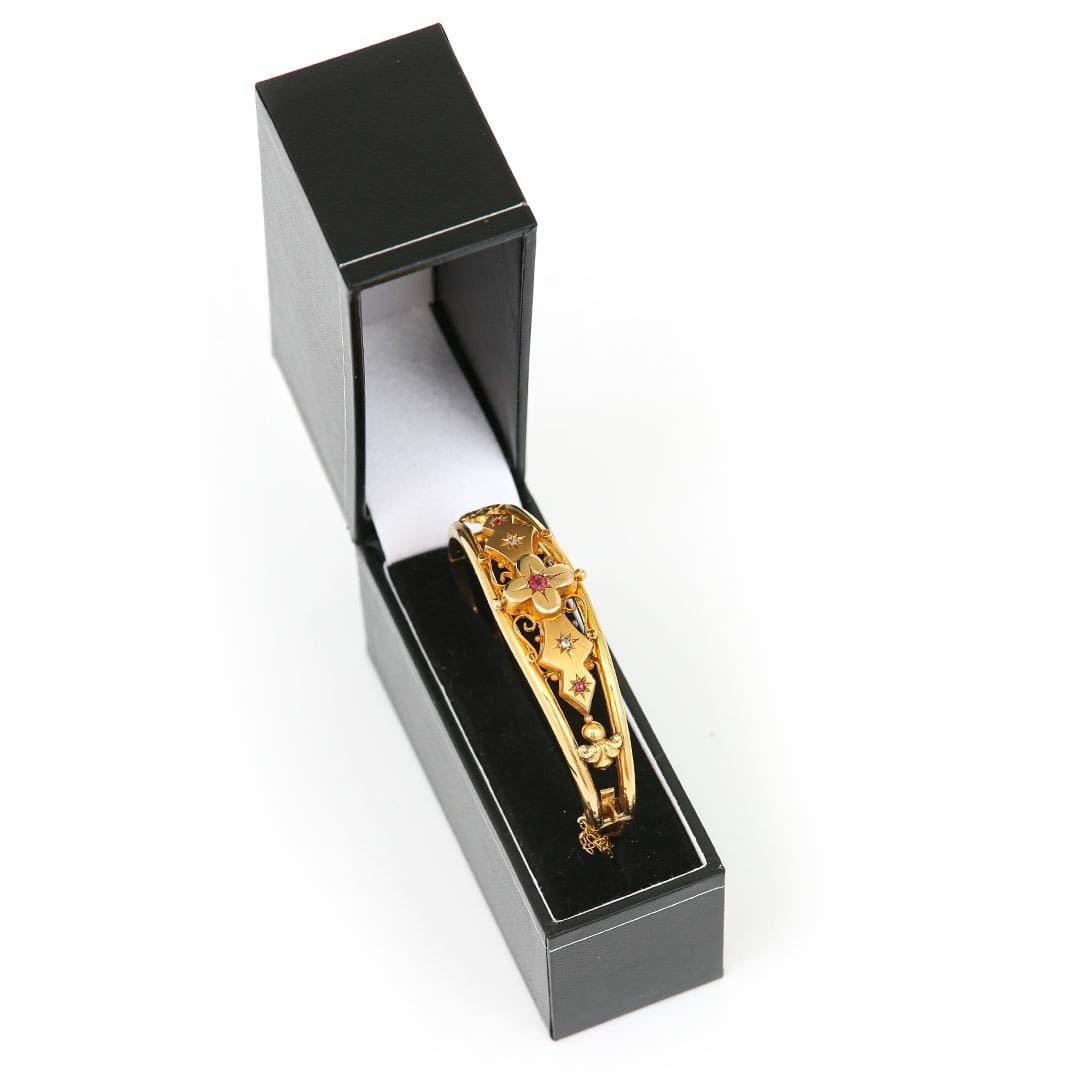 Spätviktorianischer Armreif aus Gold, Rubin und Diamanten, um 1890 8