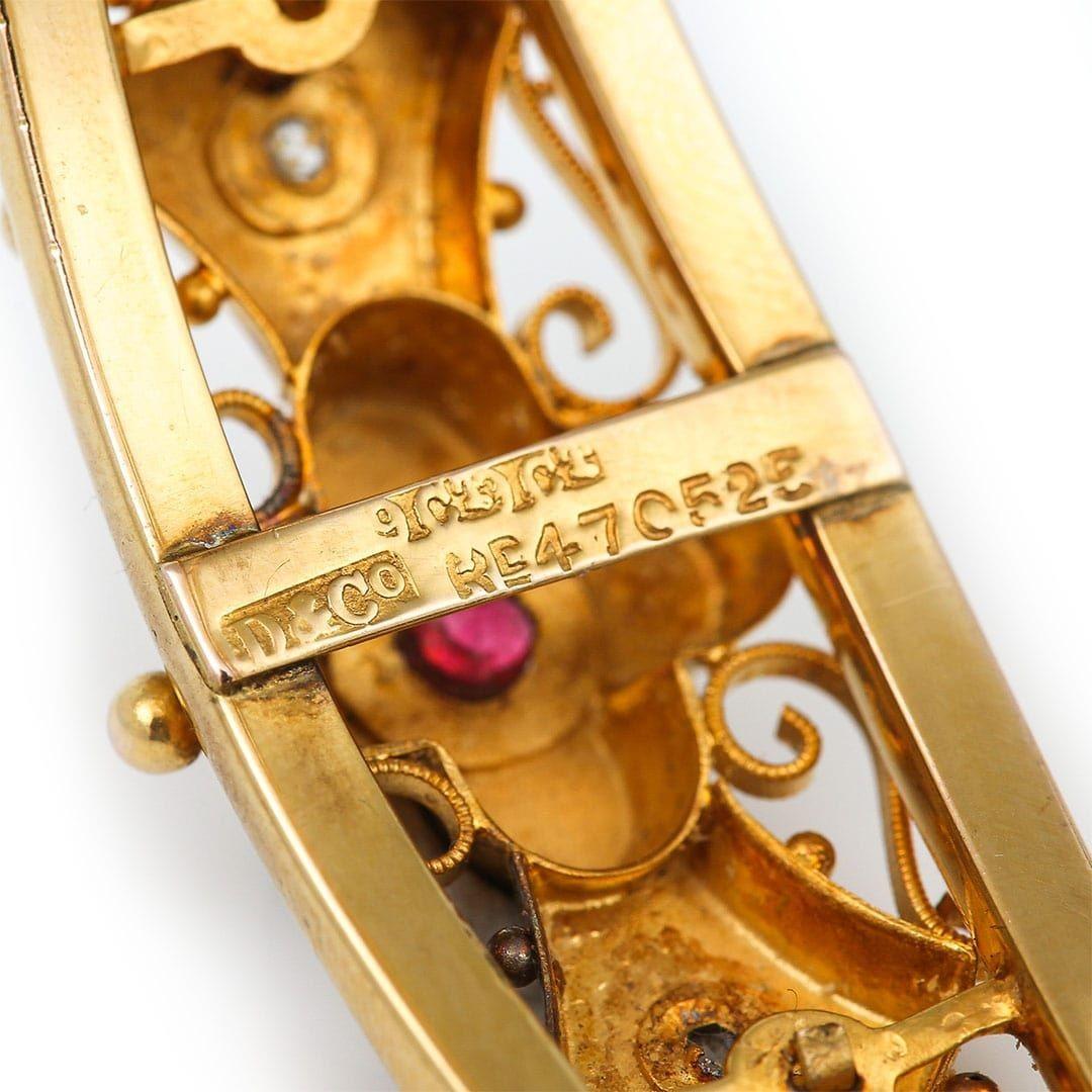 Spätviktorianischer Armreif aus Gold, Rubin und Diamanten, um 1890 1