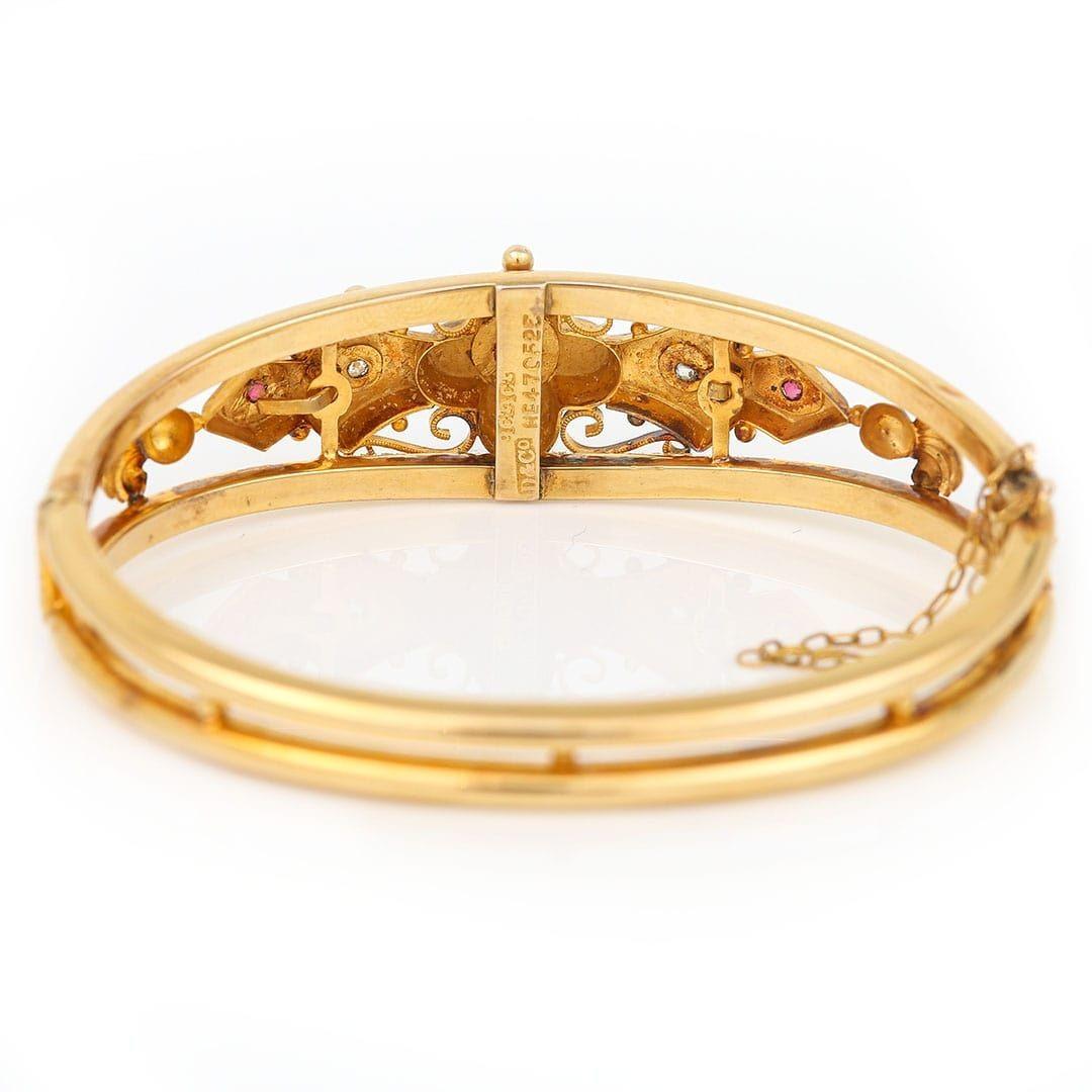 Spätviktorianischer Armreif aus Gold, Rubin und Diamanten, um 1890 3