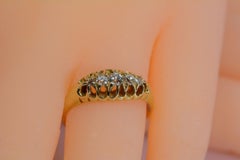 Late Victorian Graduated Five-Diamond Ring 14 Karat Yellow Gold