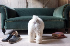 Late Victorian Green Velvet Upholstered Chesterfield Sofa, circa 1900