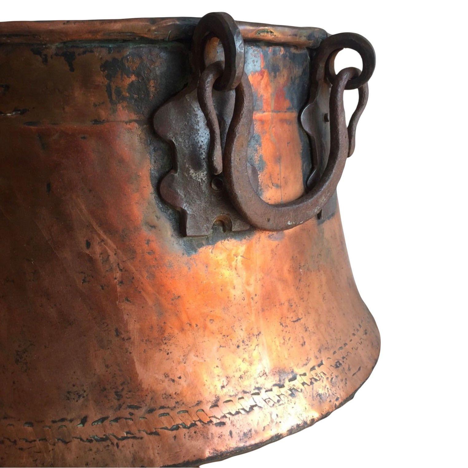 hand hammered copper pot