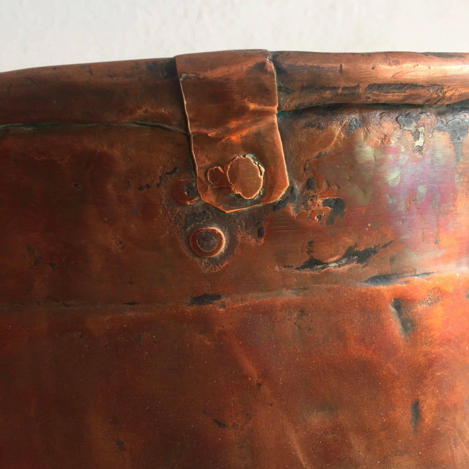 Late Victorian HandHammered Copper Cauldron Pot For Sale at 1stDibs hand hammered copper pot