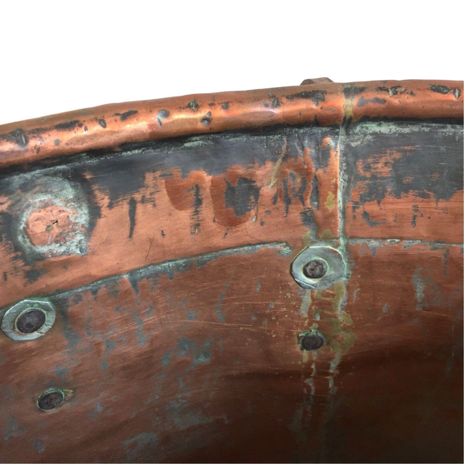 American Late Victorian Hand-Hammered Copper Cauldron Pot For Sale