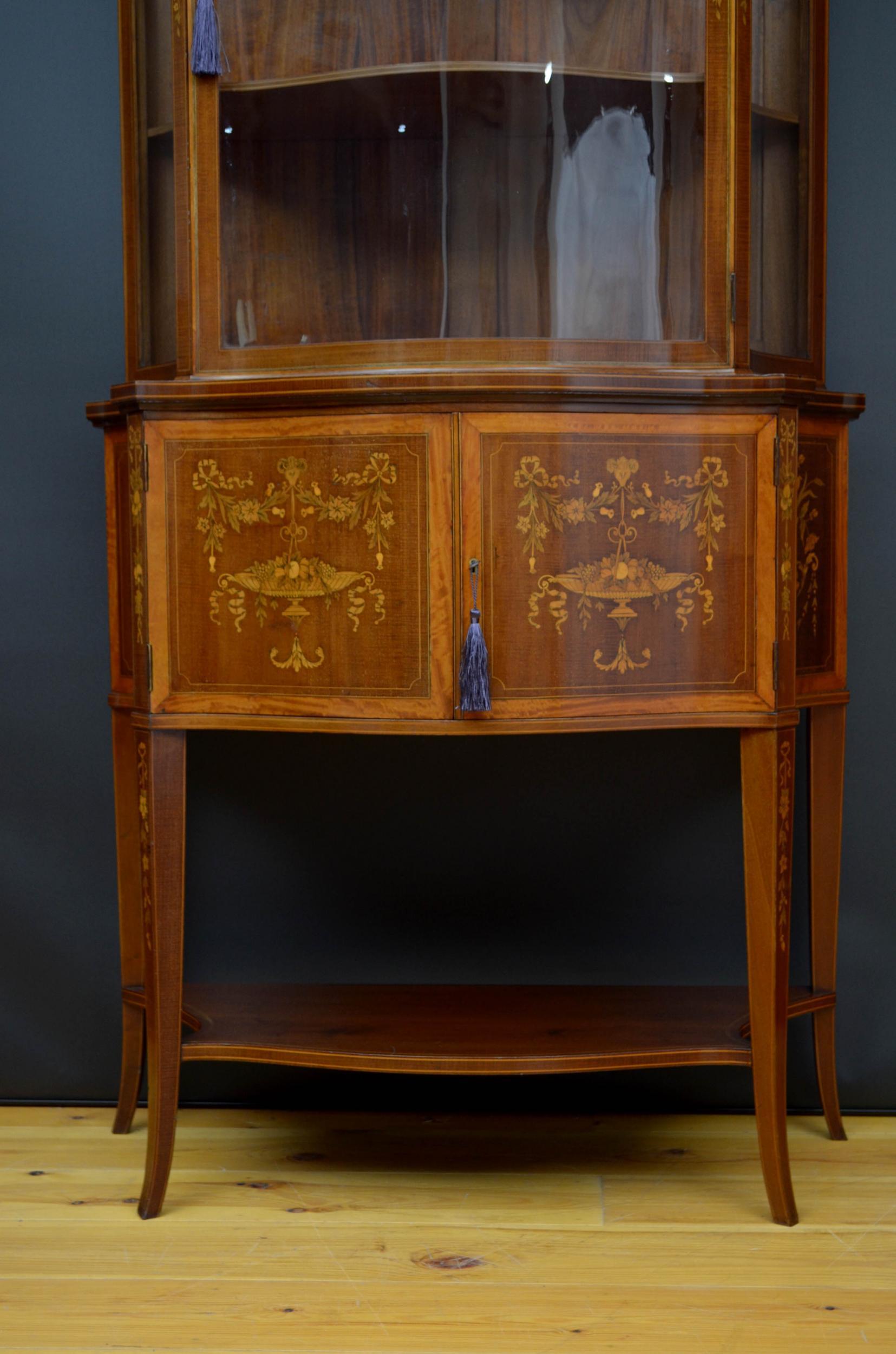 Late Victorian Inlaid Display Cabinet 4