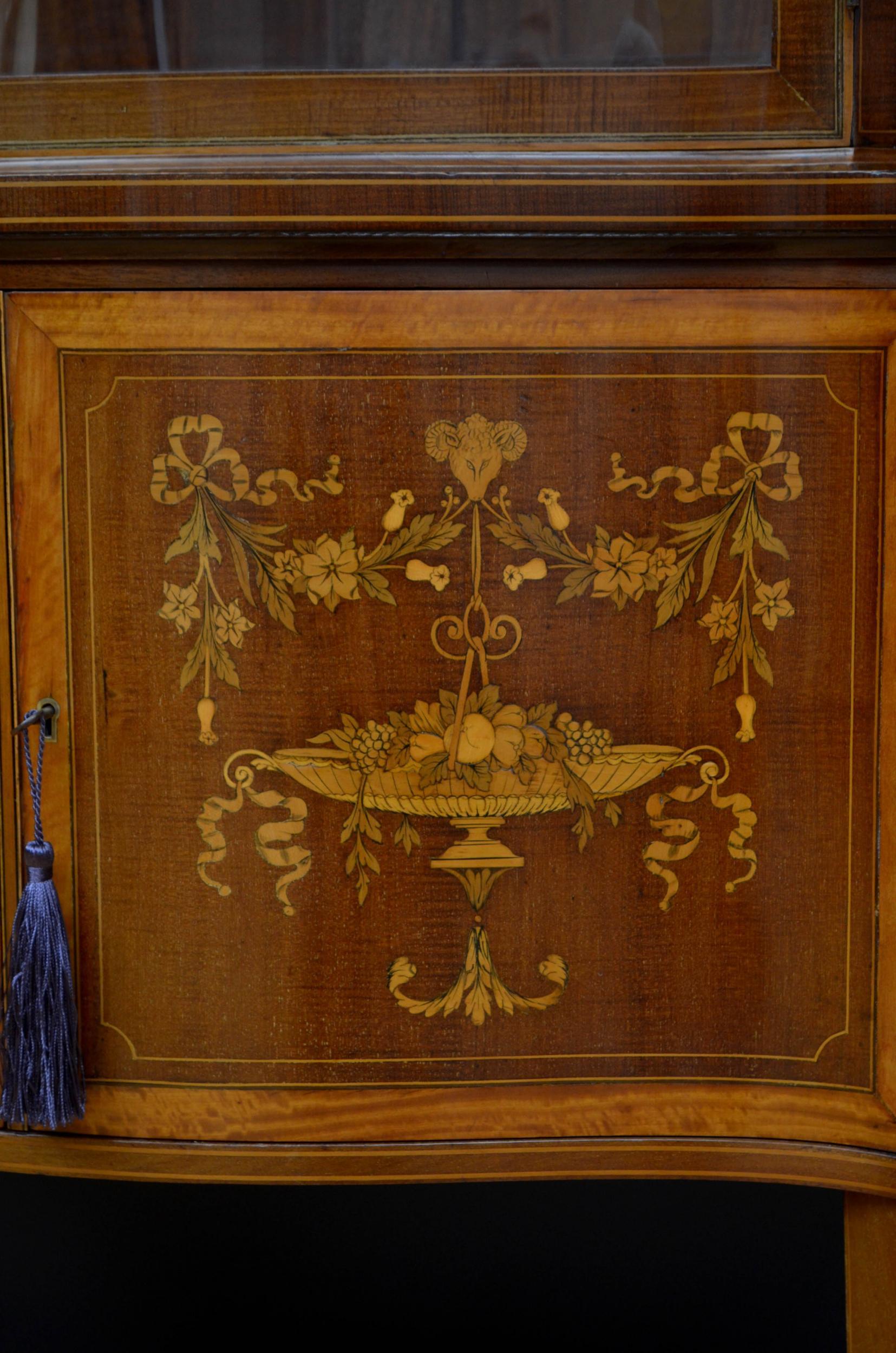 Late Victorian Inlaid Display Cabinet 7