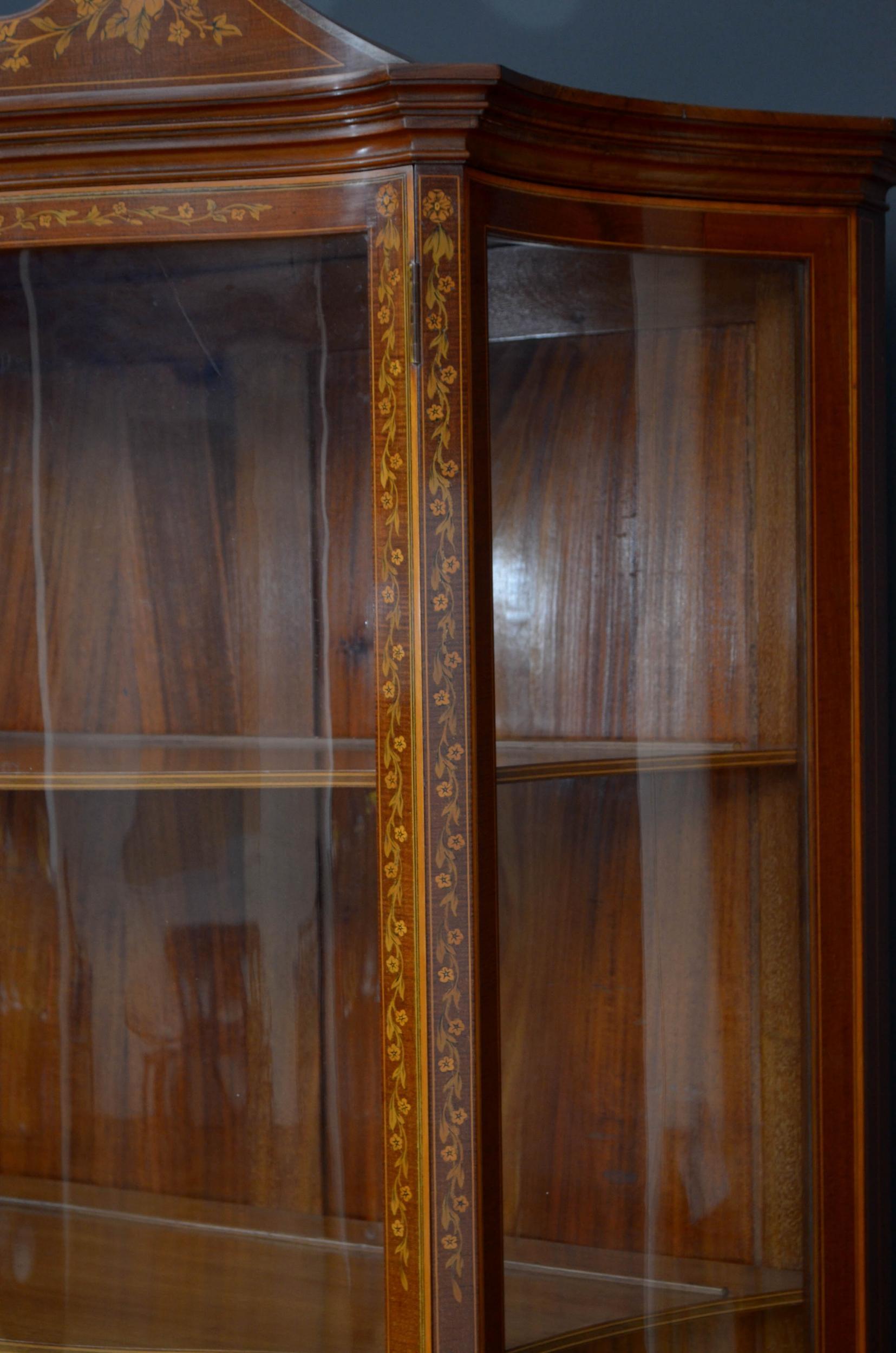 Late Victorian Inlaid Display Cabinet 2