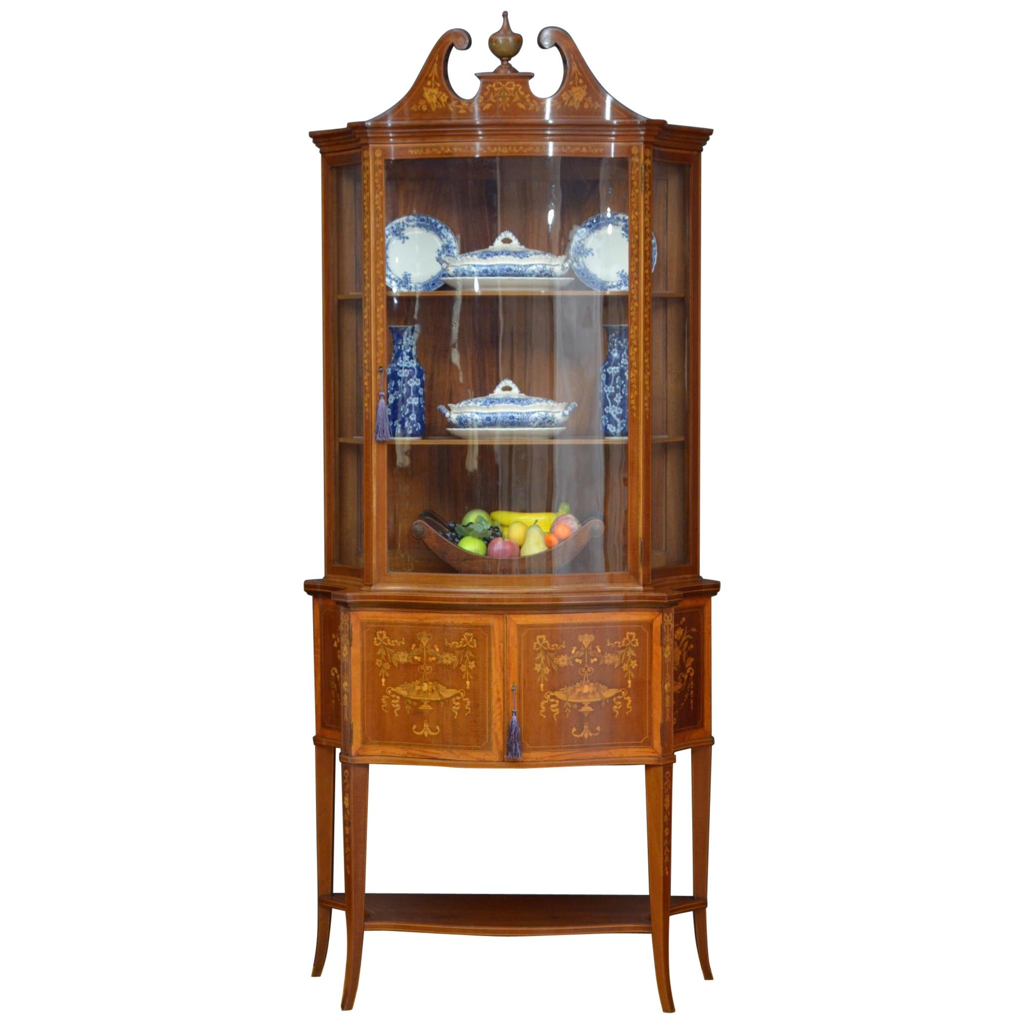 Late Victorian Inlaid Display Cabinet
