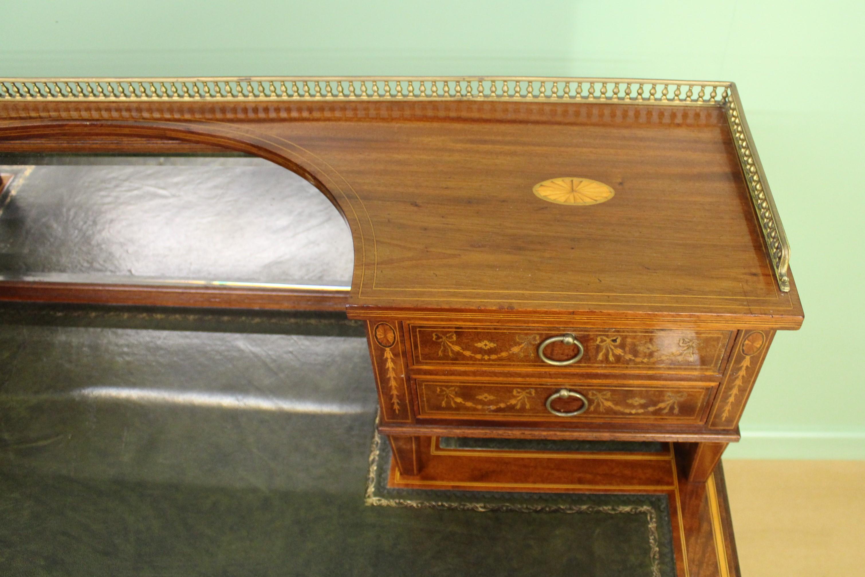 Inlay Late Victorian Inlaid Mahogany Writing Desk For Sale