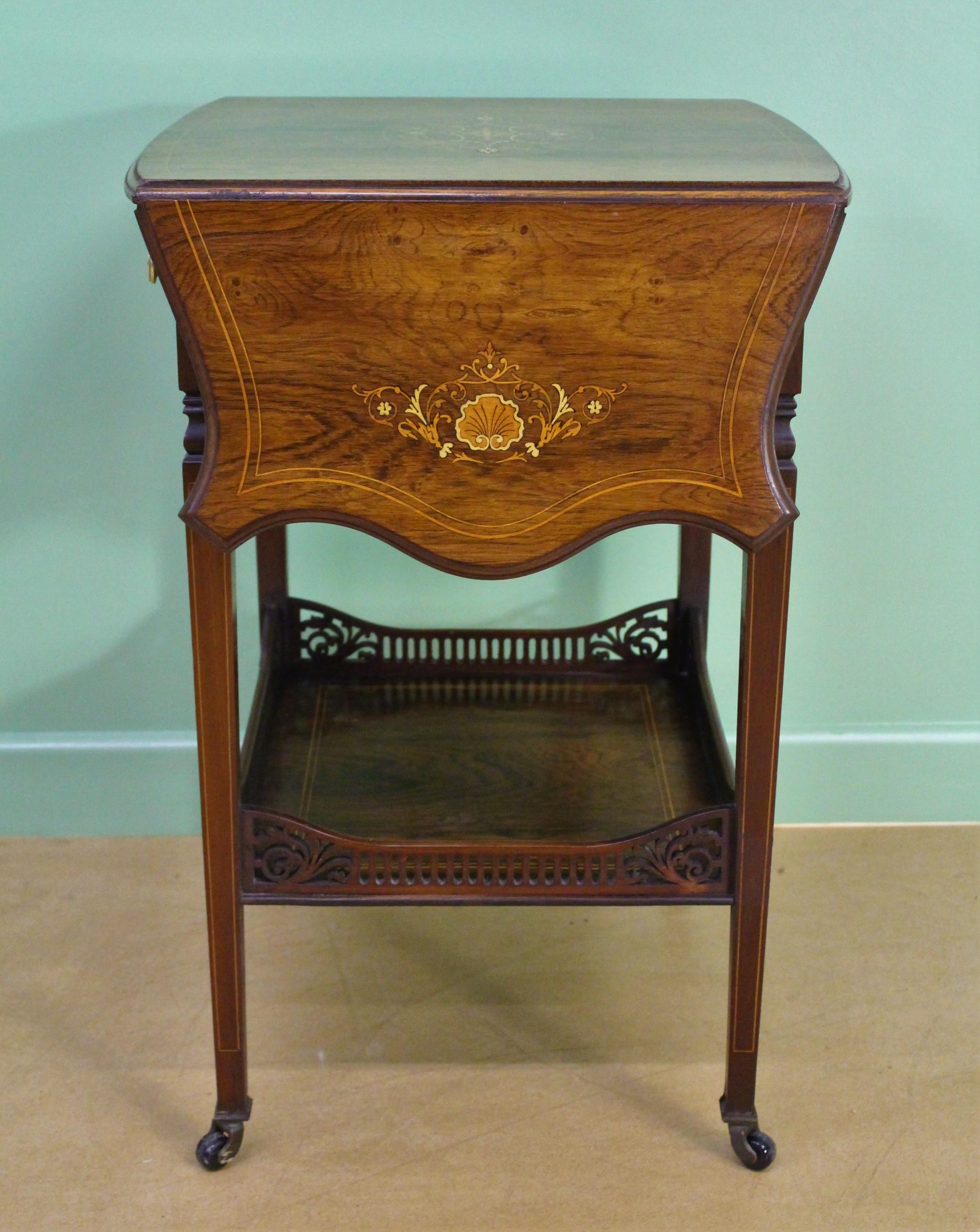Late Victorian Inlaid Rosewood Flap Table 7