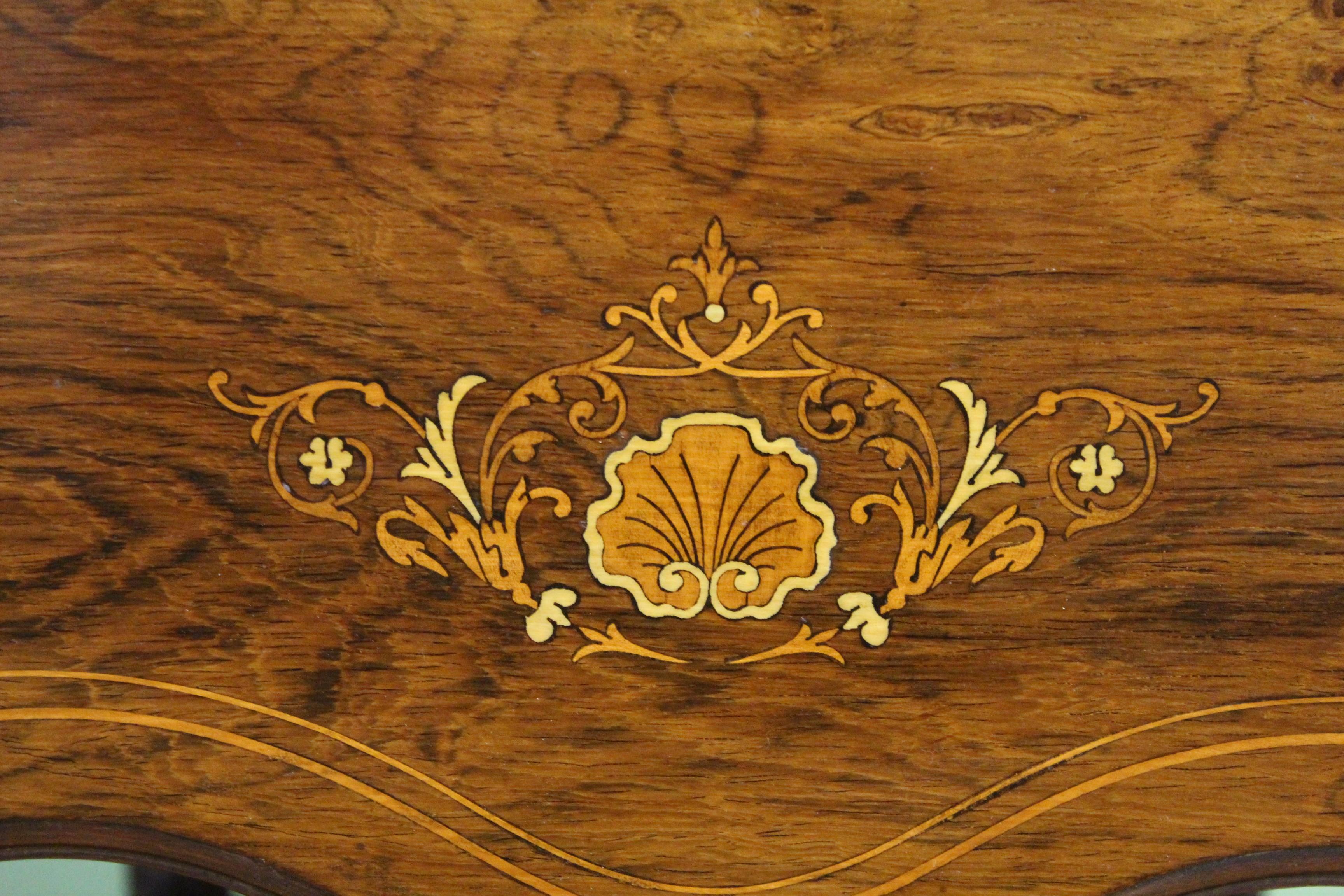 Late Victorian Inlaid Rosewood Flap Table 9