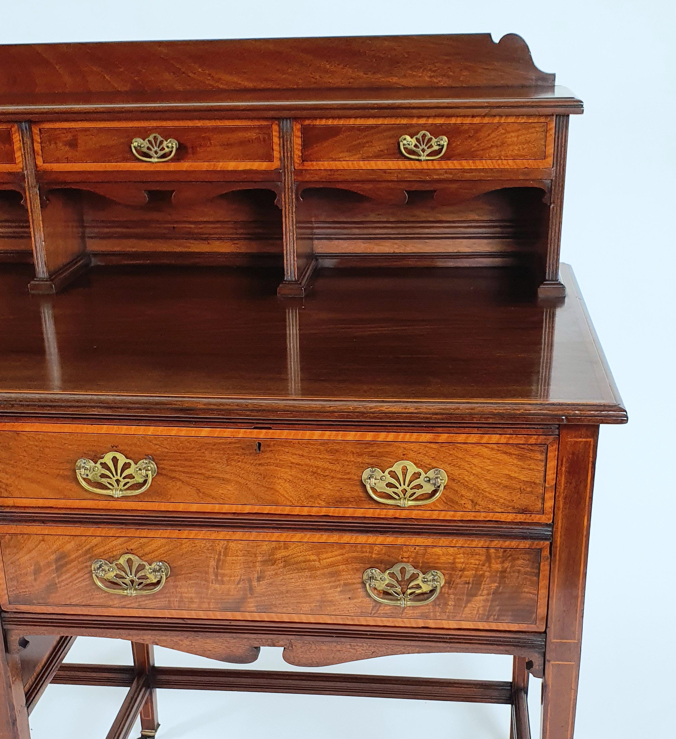 British Late Victorian Inlaid Walnut Side Cabinet  For Sale