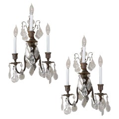 Aplique de Cristal Tallado Italiano Victoriano Tardío, Pareja