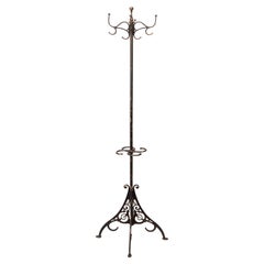 Antique Late Victorian Japanned Copper Oxide Coat And Hat Rack Stand